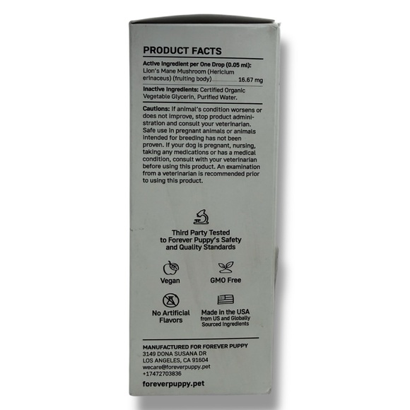 Forever Puppy Lion’s Mane Mushroom Liquid Supplement for Dogs 4oz EXP 10/27 - Picture 12 of 14